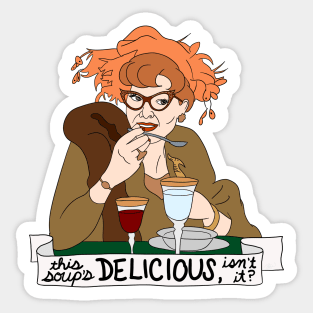 Mrs Peacock Loves The Soup Sticker